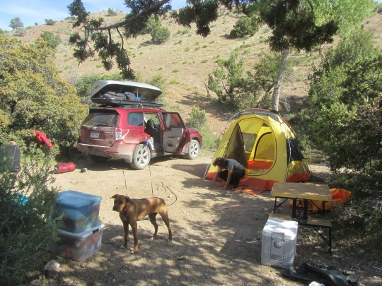 Our crib up in the Cathedral parking lot.